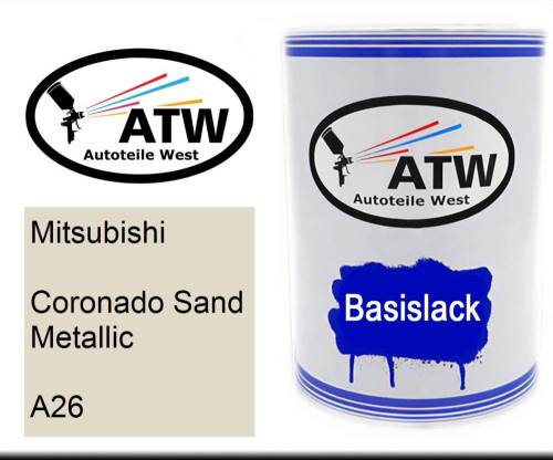 Mitsubishi, Coronado Sand Metallic, A26: 500ml Lackdose, von ATW Autoteile West.